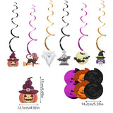 Halloween Party Paper Garland Bat Pumpkin Banner 2025 Happy Halloween Party Decoration for Home Trick or Treat Hanging Pendants