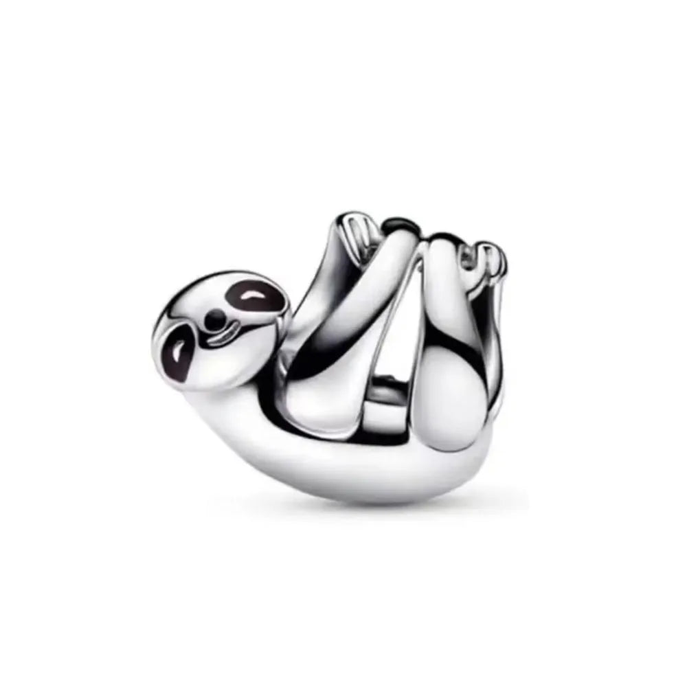 Nuevo dije de rana perezosa de plata 925 con forma de animal, pato, cerdo, oso, compatible con pulsera original, decoración, colgante para mujer, regalo de joyería