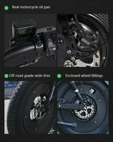 Bicicleta eléctrica de carretera Ebik Black Warrior de 3000 W, 60 V, 45 Ah, para adultos, todoterreno de 20 pulgadas, con neumáticos anchos, 2000 W.