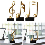 Music Note Sculpture Resin Tabletop Decor for Bookshelf Fireplace Cabinet Office Home Gift Musical Theme Art Statue Ornament