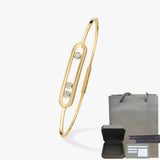 Pulsera de mujer en plata de ley S925, serie clásica MOVE/TWIN, pulsera de diamantes franceses, regalo navideño, joyería de alta calidad.