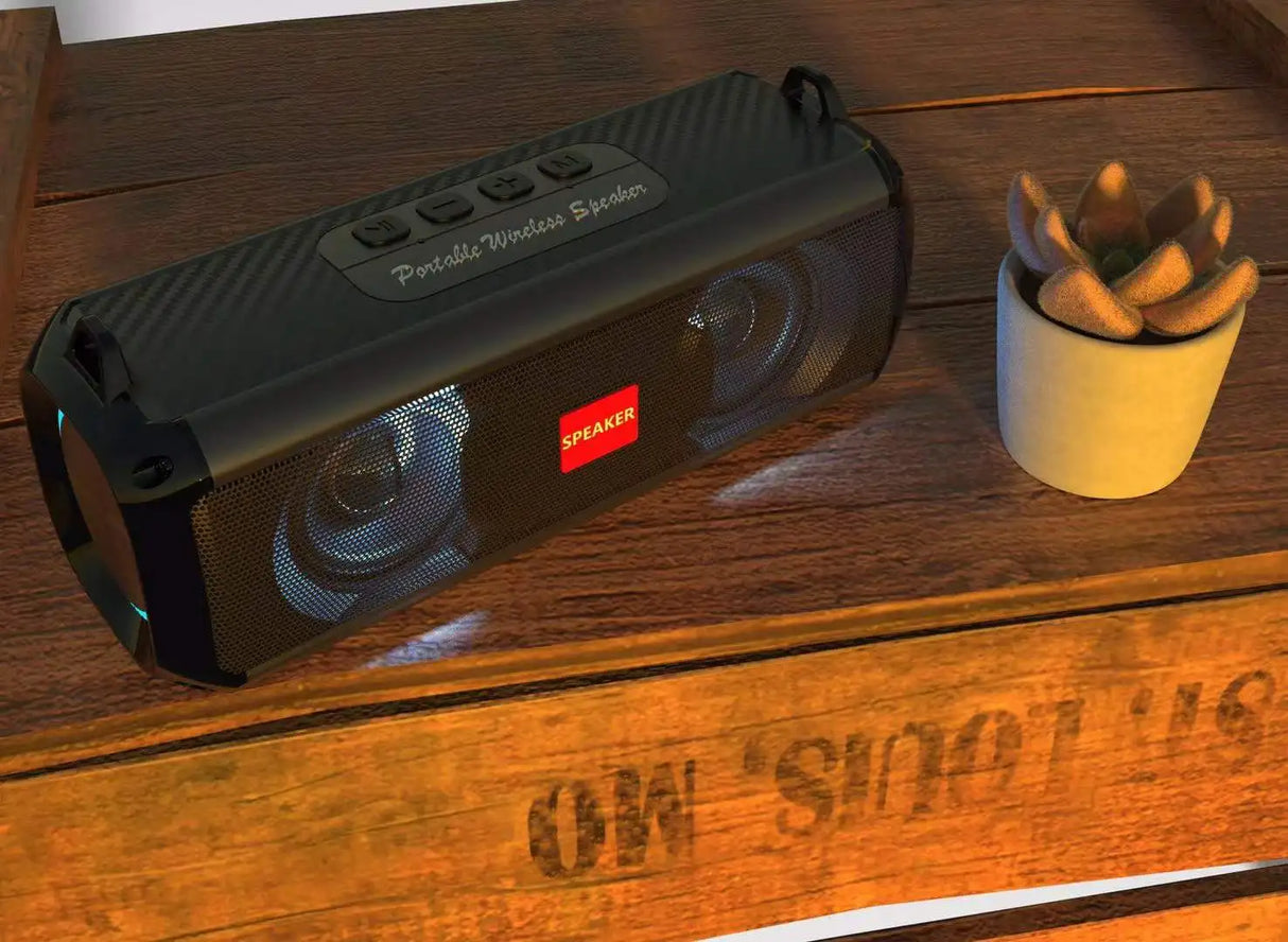 Altavoz Bluetooth portátil con audio de alta resolución, graves y agudos extendidos, altavoces inalámbricos HiFi de alta calidad y gran volumen.