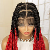 36" Big Knotless Box Braided Full Lace Wig | Cornrow Braiding Wig | Baby Hair | Synthetic Braids | For Women