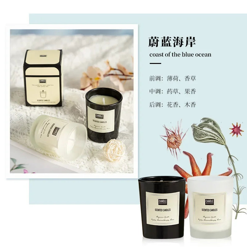 1 vela de aromaterapia con aroma a planta europea moderna para sala de estar, dormitorio, purificación del aire, fragancia duradera, decoración de vasos.