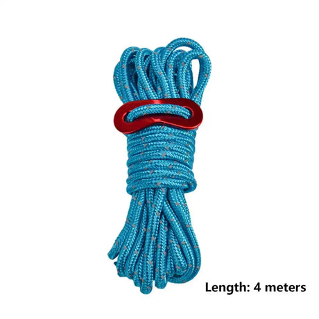 Outdoor 4M Reflective Guyline Camping Tent Cord Paracord Rope with Guyline Adjuster Tent Tarp Canopy Shelter Backpacking Rope - Lootquake