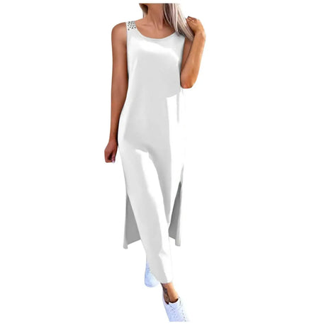 Womens Summer Dress Long Dress Casual Loose Maxi Dresses Beach Outfit 2024 Resort Women Summer Dress Sleeveless Large Nightshirt - Lootquake