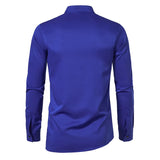 Fashion Irregular Shirts for Men Stitching Color Mens Shirts Business Casual Long Sleeve Shirts Men Clothing - Lootquake