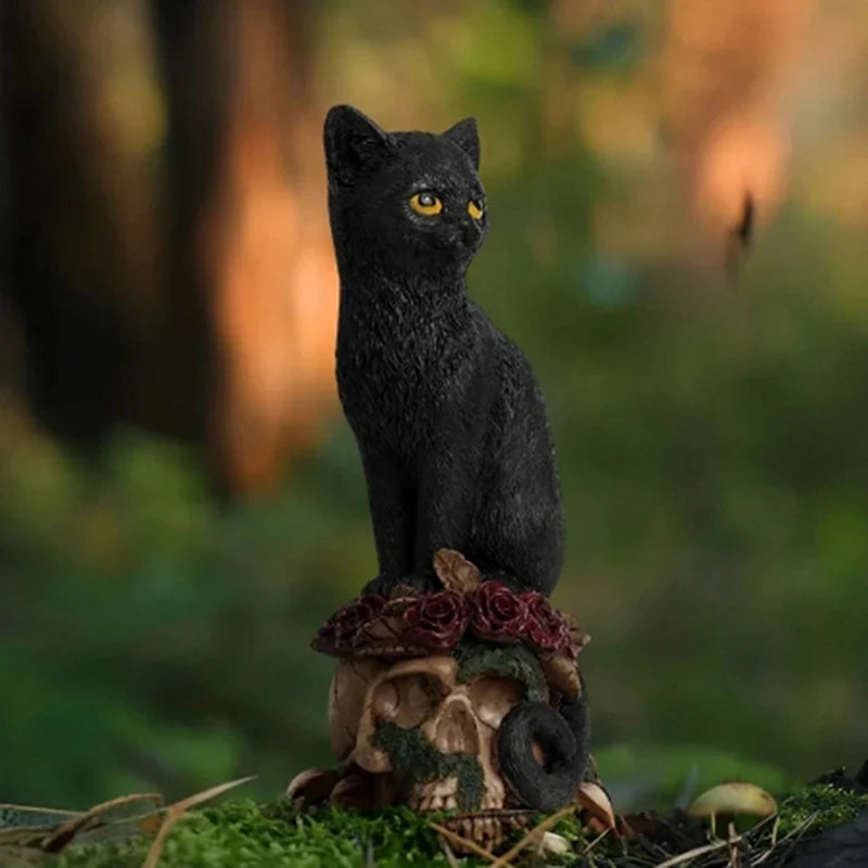 Squelettes mystérieux, personnages décoratifs, statues d'animaux, artisanat en résine