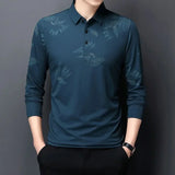Polos de negocios formales estampados para hombre, sudaderas holgadas de corte regular, ropa de calle de algodón, tendencias de moda 2024 a granel