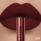 QIBEST Rouge à lèvres liquide mat Waterproof longue tenue Velours Gloss à lèvres Tube de teinte Pigment Nude mat Rouge à lèvres Maquillage des lèvres