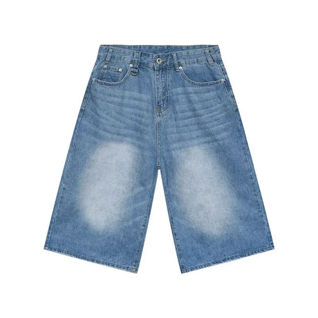 Women's Retro Wide Leg Baggy Casual Denim Shorts Harajuku Aesthetic High Waist Loose Shorts 2024 Summer Fashion Punk Shorts - Lootquake