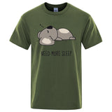 Need More Sleep Cartoons Bear Men Tshirt Street T-Shirts Hip Hop Unisex Tops Fashion Cotton Clothes Casual Breathable T Shirt - Lootquake