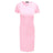 652F Women Summer Short Sleeve Plain Slim Fitted Knee Length Package Hip Long Dress - Lootquake