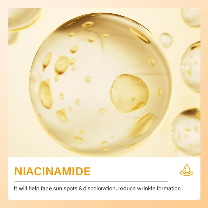 Suero facial blanqueador de pecas con vitamina C, nicotinamida, elimina el melasma, atenúa las manchas oscuras y aclara la melanina, productos para el cuidado de la piel.