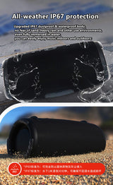 High power bluetooth speaker portable RGB colorful light waterproof wireless subwoofer 360 stereo surround TWS FM boombox