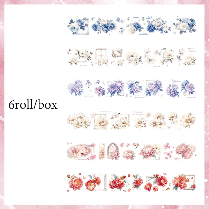 Mr. Paper 2Style 6Rolls/box Plant and Flower Landscaping Tape DIY Handbook Scrapbook Album Photo Frame Material