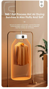 Secadora eléctrica portátil plegable, multifuncional, inteligente, con temporizador, de secado rápido y de bajo consumo.