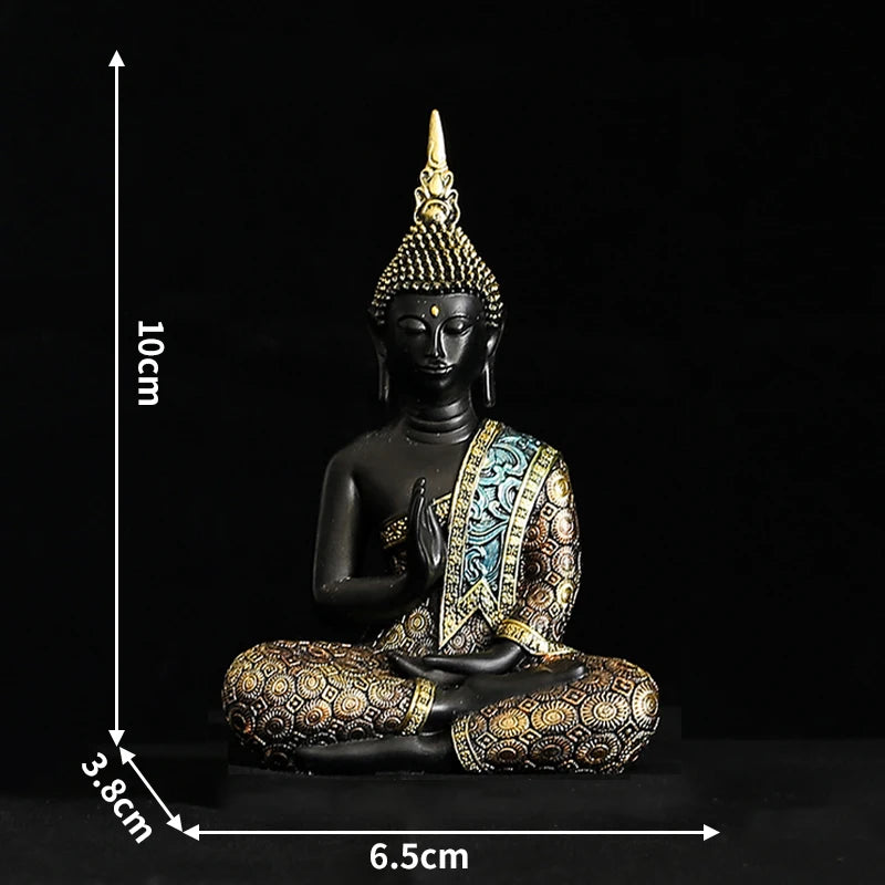 Estatua grande de Buda de Tailandia, escultura de Buda de resina verde hecha a mano, budismo hindú, fengshui, figura de meditación, decoración del hogar