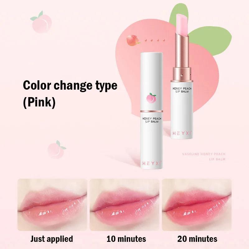 Honey Peach Lip Balm Color Change Lipstick Lips Plumper Moisturizing Hydrating Nourishing Beauty Lips Skin Carae Cosmetics