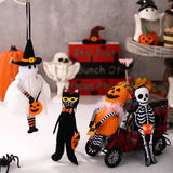 Halloween Hanging Decor - Spooky Black Cat Pumpkin Ghost Skull Ornament for Home Party