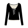 2024 Summer Kawaii Sweet Y2k Crop Tops Woman Casual Slim Long Sleeve Blouse Solid Korean Fashion Bodycon Pullover Office Lady - Lootquake