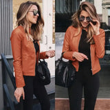 New Vintage Women PU Leather Bomber Jacket Fashion Casual Autumn Winter Zipper Windbreaker Streetwear Female Blazer Y2K Clothes - Lootquake