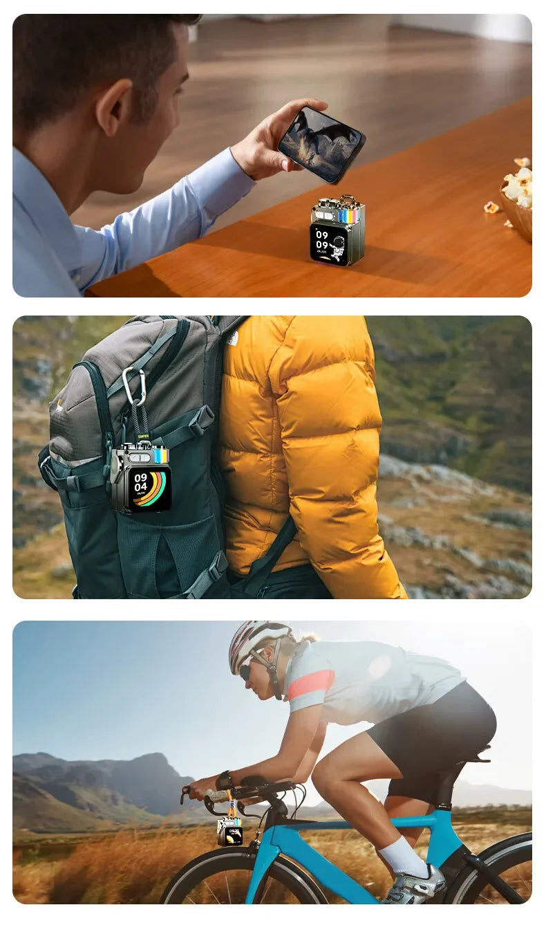 Mini haut-parleur Bluetooth intelligent à écran tactile, lecteur audio portable, appel mains libres sans fil, boîte à musique MP3, prise en charge de la lecture TF, contrôle par application