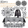 Halloween Decorations Set Spider Web Table Runner Fireplace Scarf Cover Tablecloth 3D Bats Wall Stickers Halloween Party Decor