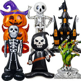 Halloween Theme Standing Balloon Pumpkin Haunted House Spider Cat Foil Balloon Happy Halloween Decor Supplies Kids Gifts