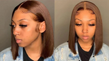 #4 Chocolate Brown Bob Wig | Glueless | Ready To Wear | Brazilian Hair | Human Hair | Straight | Invisible | Closure Wigs For Women