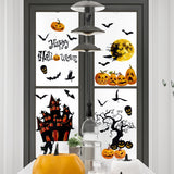Halloween Pumpkin Window Sticker Haunted House Bat Ghost Glass Wall Sticker Room decor Trick or Treat Halloween Party supplies
