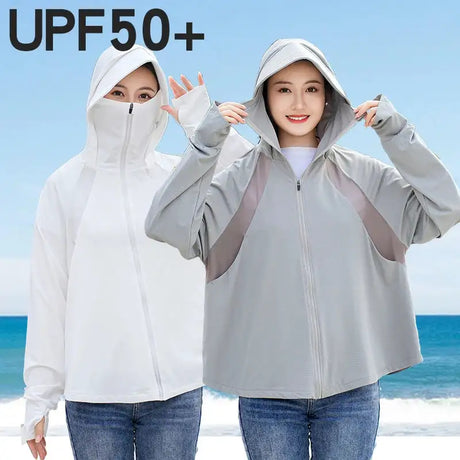 Ice Silk Sun UPF 50+ UV Protection Jacket Big Brim Thin Ice Silk Sun Protection Jackets UV Protection Hooded Windbreaker 4XL 5XL - Lootquake
