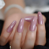 Milk White Long Ballerina Nails Glossry Shiny Pure Color Extra Long Acrylic Nail Tips gel Polish Cover 24