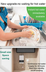 Calentador de agua eléctrico instantáneo sin tanque, control remoto, grifo de cocina, grifo de baño, ducha, ajuste de temperatura