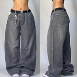 Streetwear Fashion New Multi-pocket Washed Baggy Jeans Men And Women Y2K Hip-hop Harajuku Casual Gothic High Waist Wide Trouser - Lootquake