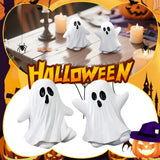 Cute Ghost Decor Set Soft Fabric Halloween Figurine Playful Spooky Home Decoration Adorable Haunted House Accessory