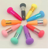 Lot de 3 pinceaux de maquillage pour femme, houppette à tête de champignon, pour fond de teint, correcteur, estompeur, avec manche lisse, outils de beauté