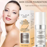 Base de maquillaje líquida que cambia de color, disimula arrugas y líneas de expresión, crema BB, corrector, prebase hidratante, para todo tipo de piel, FPS 15.
