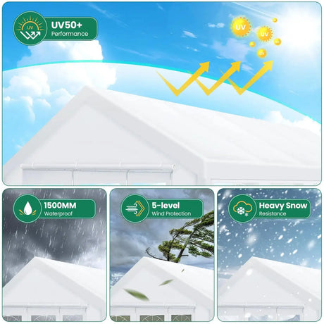 10 x 30 Canopy Tent Heavy Duty, 10x30 Party Tent with Removable Sidewalls & 4 Built-in Sandbags, Wedding Tent UV 50+，Waterproof - Lootquake