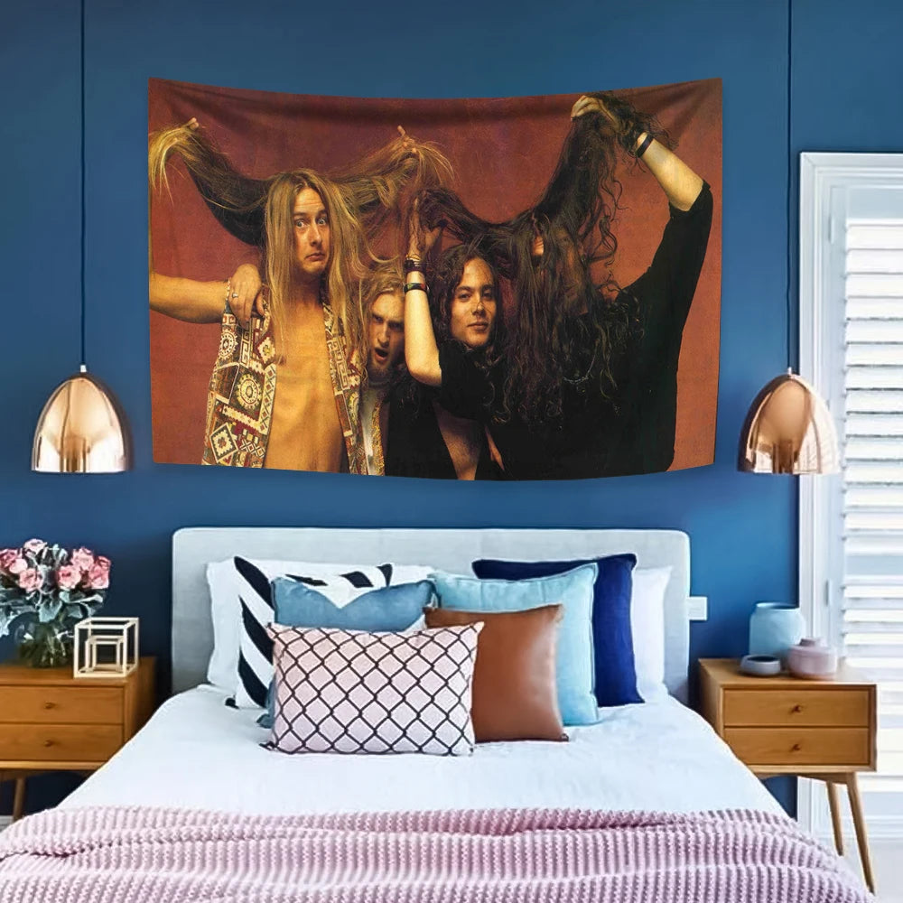 Tapiz de banda de rock A-Alice In Chains Música Decoración del hogar Estética Colcha Tapiz de pared Alfombras Cubierta de dormitorio Tela