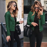 New Vintage Women PU Leather Bomber Jacket Fashion Casual Autumn Winter Zipper Windbreaker Streetwear Female Blazer Y2K Clothes - Lootquake