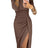 Slit Slash-neck Dress Women Sparkling Slim Long Dress Summer Korean Fashion Dinner Dress Bodycon Solid  Women Dresses Vestidos - Lootquake