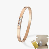 Pulsera de mujer en plata de ley S925, serie clásica MOVE/TWIN, pulsera de diamantes franceses, regalo navideño, joyería de alta calidad.