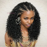 13x4 HD Lace Glue less Braided Wig | Kinky Curly Human Hair | Pre-Styled Bob Wig