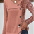 4 Color Blocked Button Long Sleeved Blouse Irregular Collar Women's Casual T-shirt Street Fashion Daily Autumn Top - Lootquake