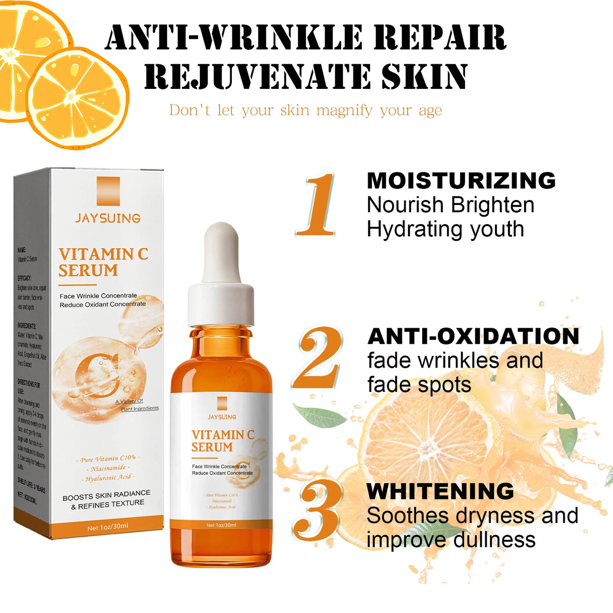 Vitamin C Essence Deep Moisturizing Skin Antioxidant Improve Dullness Reduce Melanin Deposition Even Skin Tone Brightening Serum