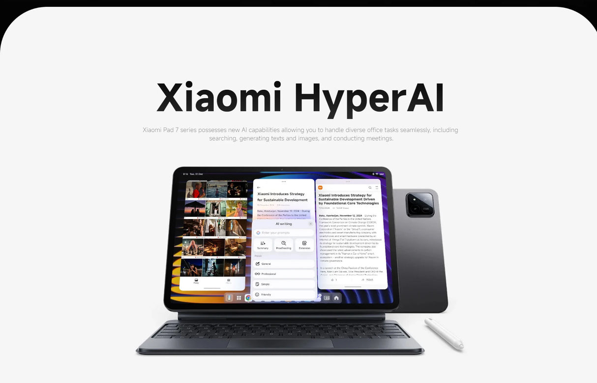 Global Version Xiaomi Pad 7 11.2'' Xiaomi HyperAI 144Hz 3.2K Display Snapdragon 7+ Gen 3 Octa core Processor 45W 8850mAh Battery