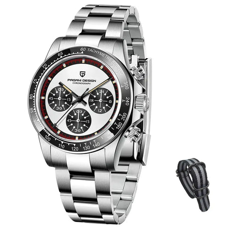 PAGANI DESIGN New Men's Quartz Watch Fashion Ceramic bezel Chronograph 100m Waterproof Men's Stainless Steel Watch - Lootquake