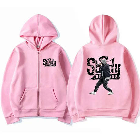Rapper Eminem Slim Shady Music Rap Fashion Zip Up Hoodie Hip Hop Oversized Hooded Zipper Sweatshirt Casual Streetwear Coats Male - Lootquake