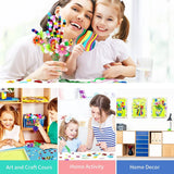 Kids DIY Craft Kit 3D Embossing Kit Photo Frame DIY Making Button Bouquet Boy Girls Interactive Handmade Educational Toy Gift